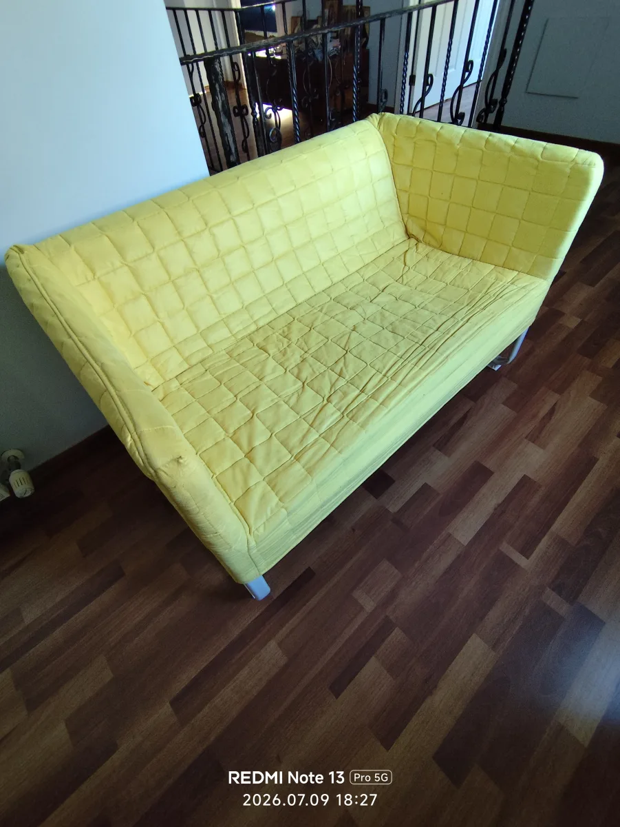 Yellow two-seater sofa ikea