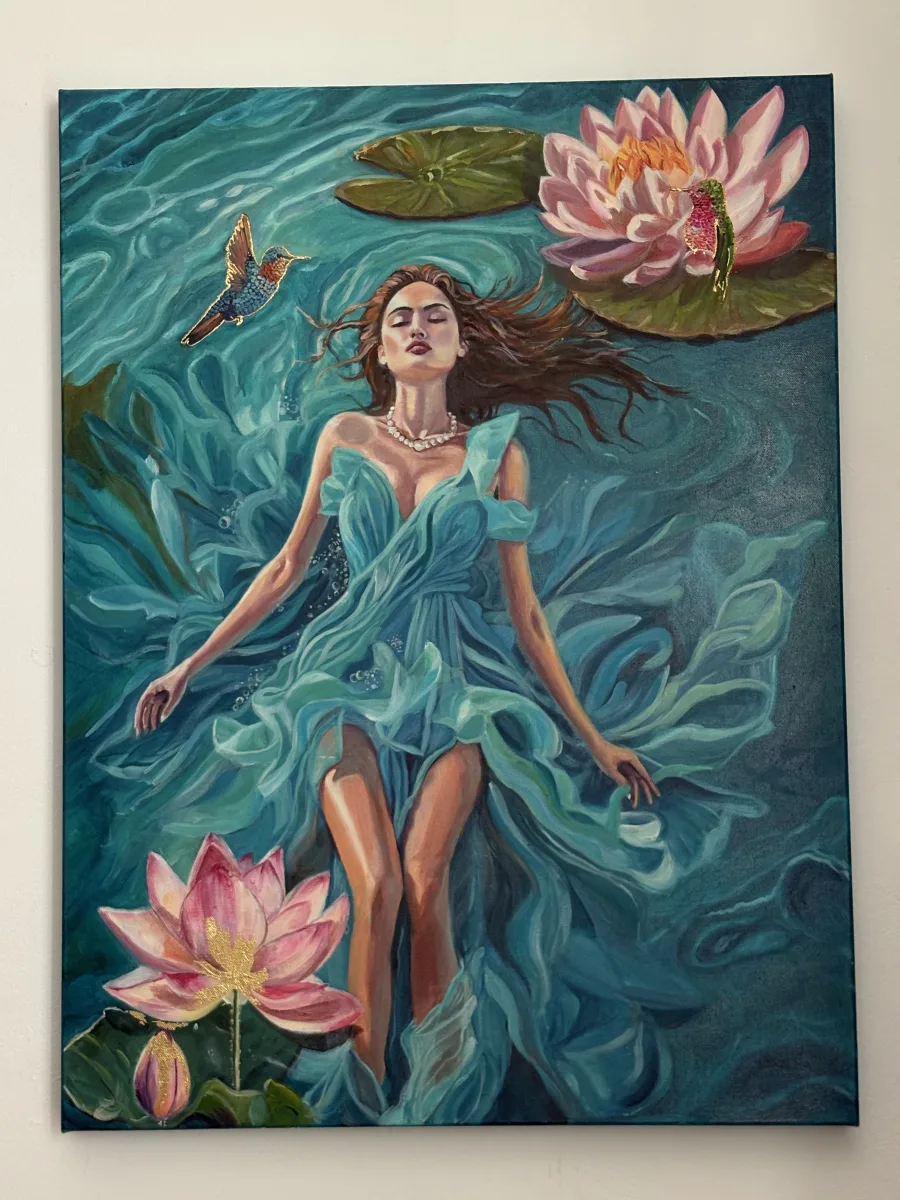 Original Mixed Media Artwork – Woman in Water 🪷